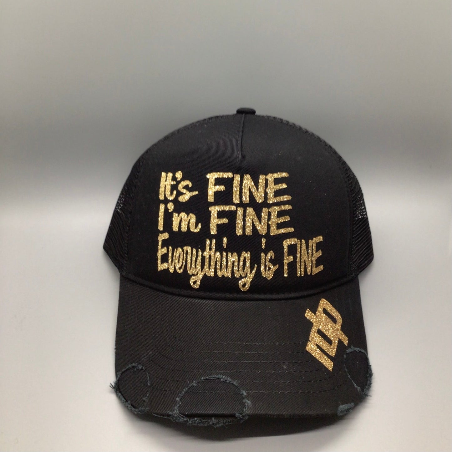 Womens "It's Fine, I'm Fine, Everything is Fine" Shimmer Hat