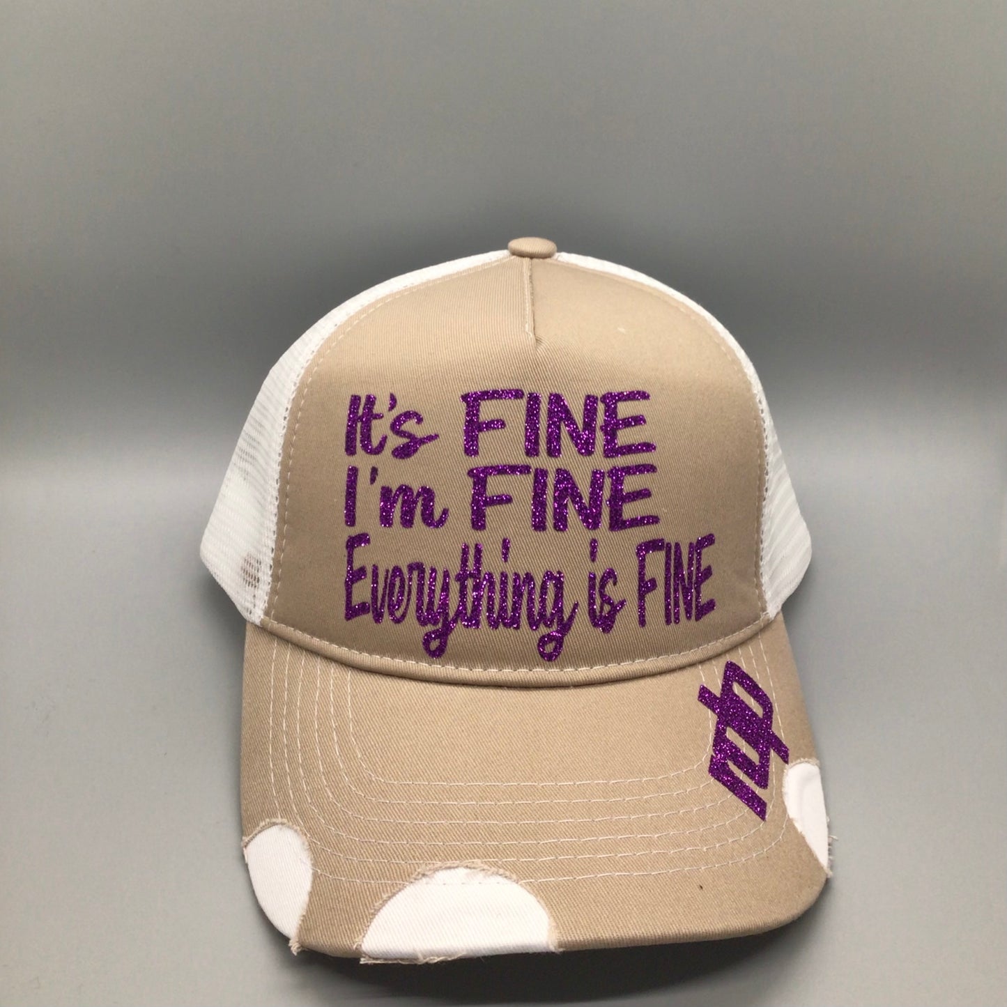 Womens "It's Fine, I'm Fine, Everything is Fine" Shimmer Hat