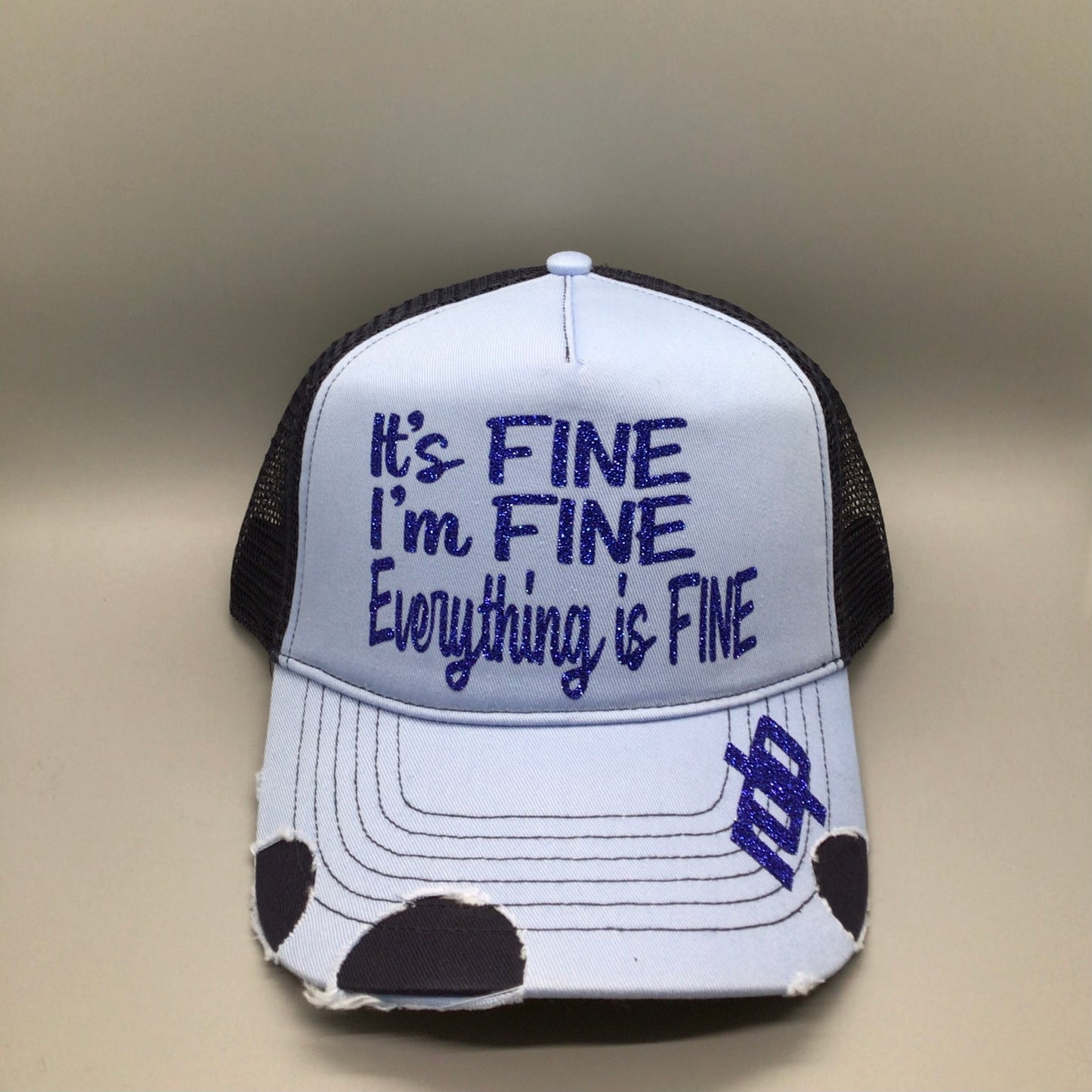 Womens "It's Fine, I'm Fine, Everything is Fine" Shimmer Hat