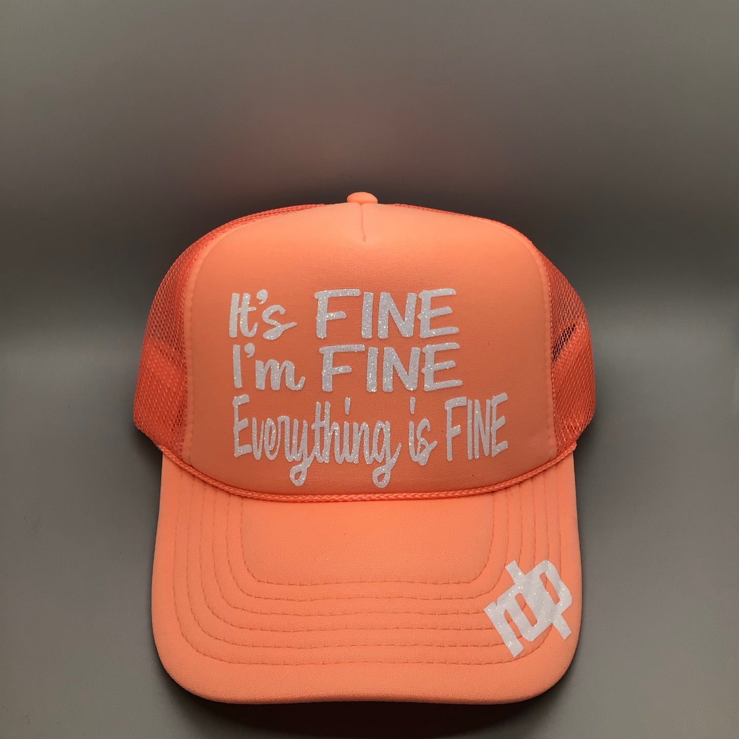 Womens "It's Fine, I'm Fine, Everything is Fine" Shimmer Hat