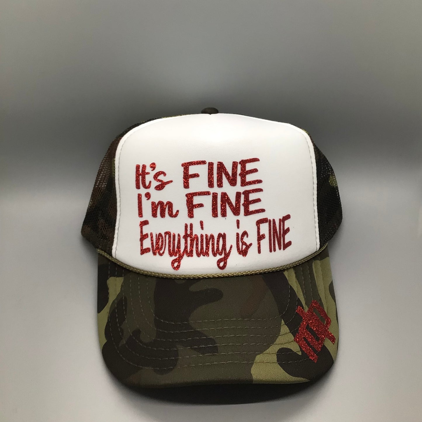 Womens "It's Fine, I'm Fine, Everything is Fine" Shimmer Hat