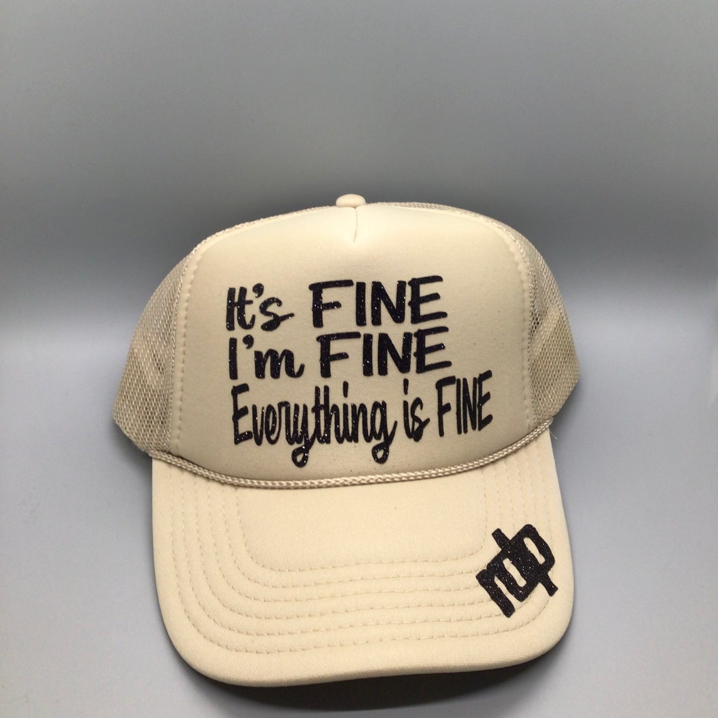 Womens "It's Fine, I'm Fine, Everything is Fine" Shimmer Hat