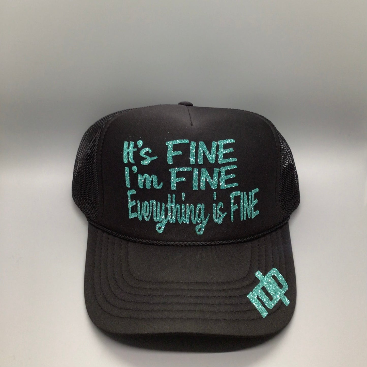Womens "It's Fine, I'm Fine, Everything is Fine" Shimmer Hat