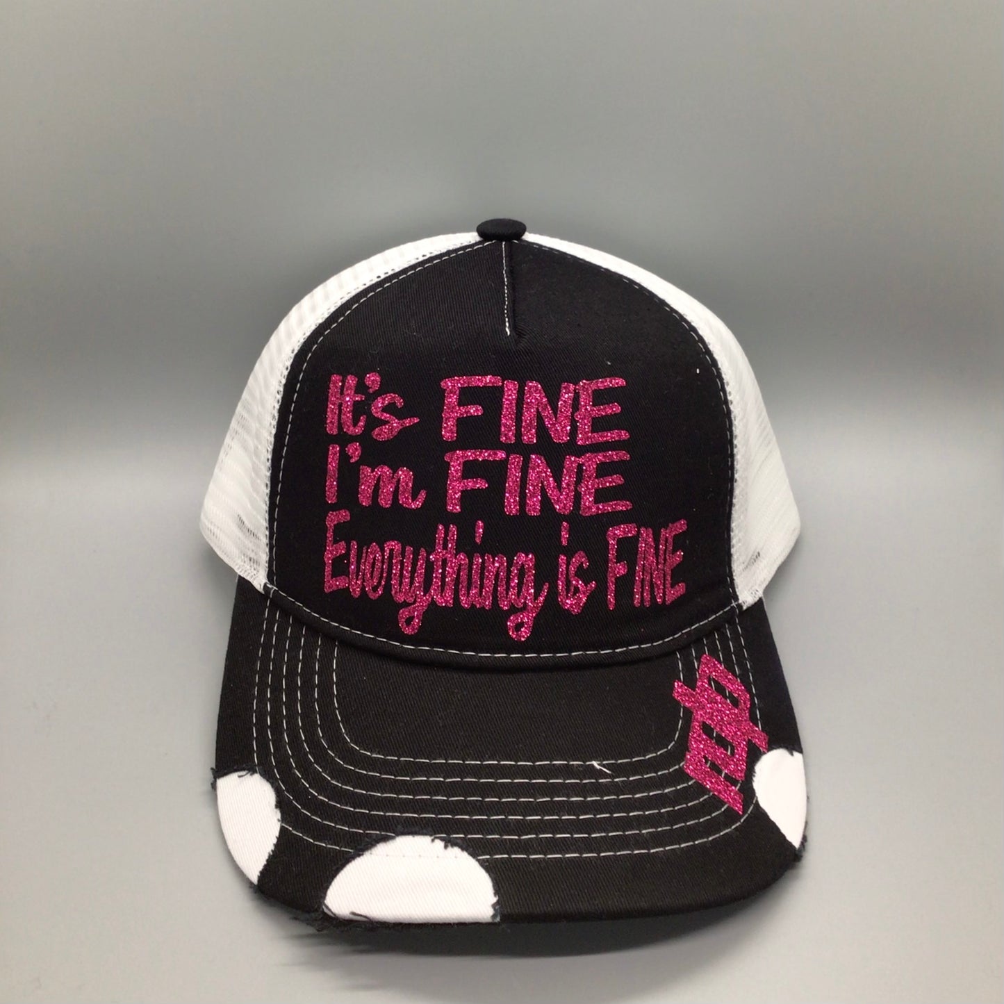 Womens "It's Fine, I'm Fine, Everything is Fine" Shimmer Hat