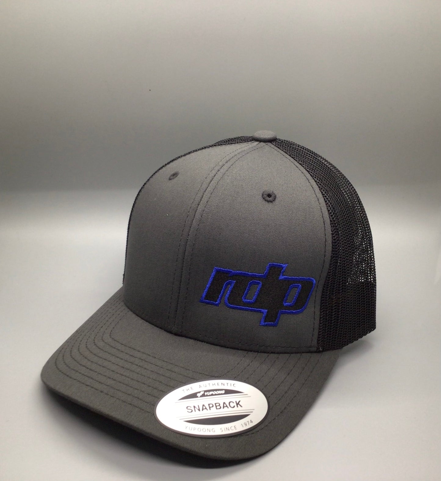 Authentic Snapback- Charcoal Gray/Black Mesh