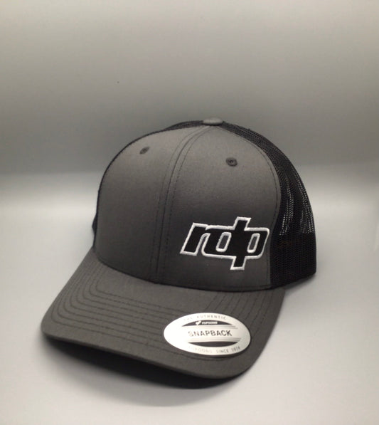 Authentic Snapback- Charcoal Gray/Black Mesh