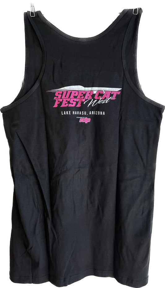 Super Cat Fest West Women's Black or Grey Cotton Tank