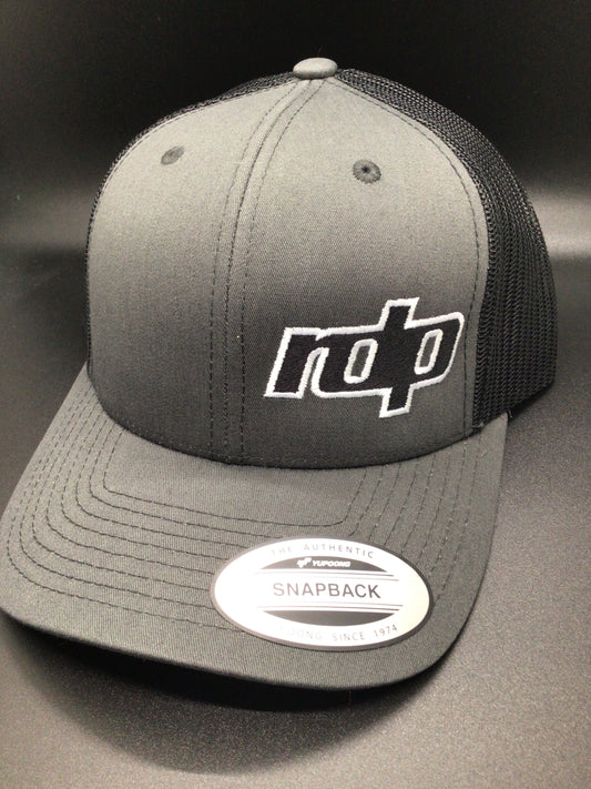 Authentic Snapback- Charcoal Grey/Black Mesh