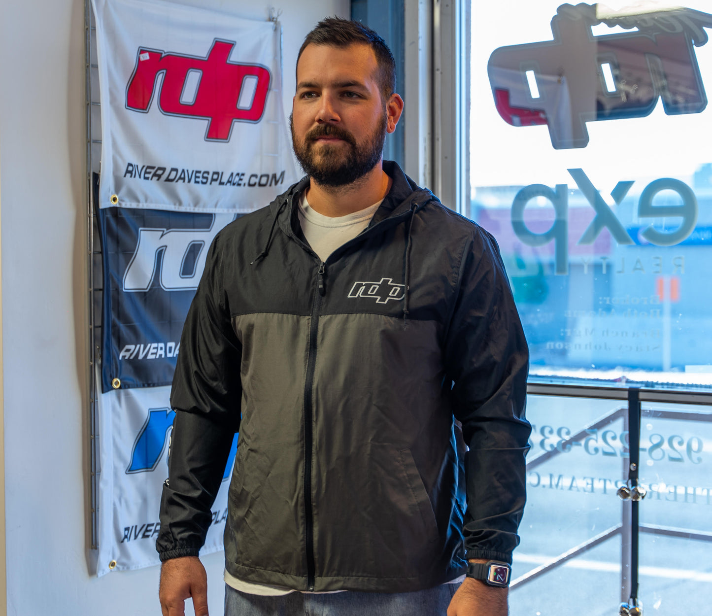 Zip front 2Tone Windbreaker