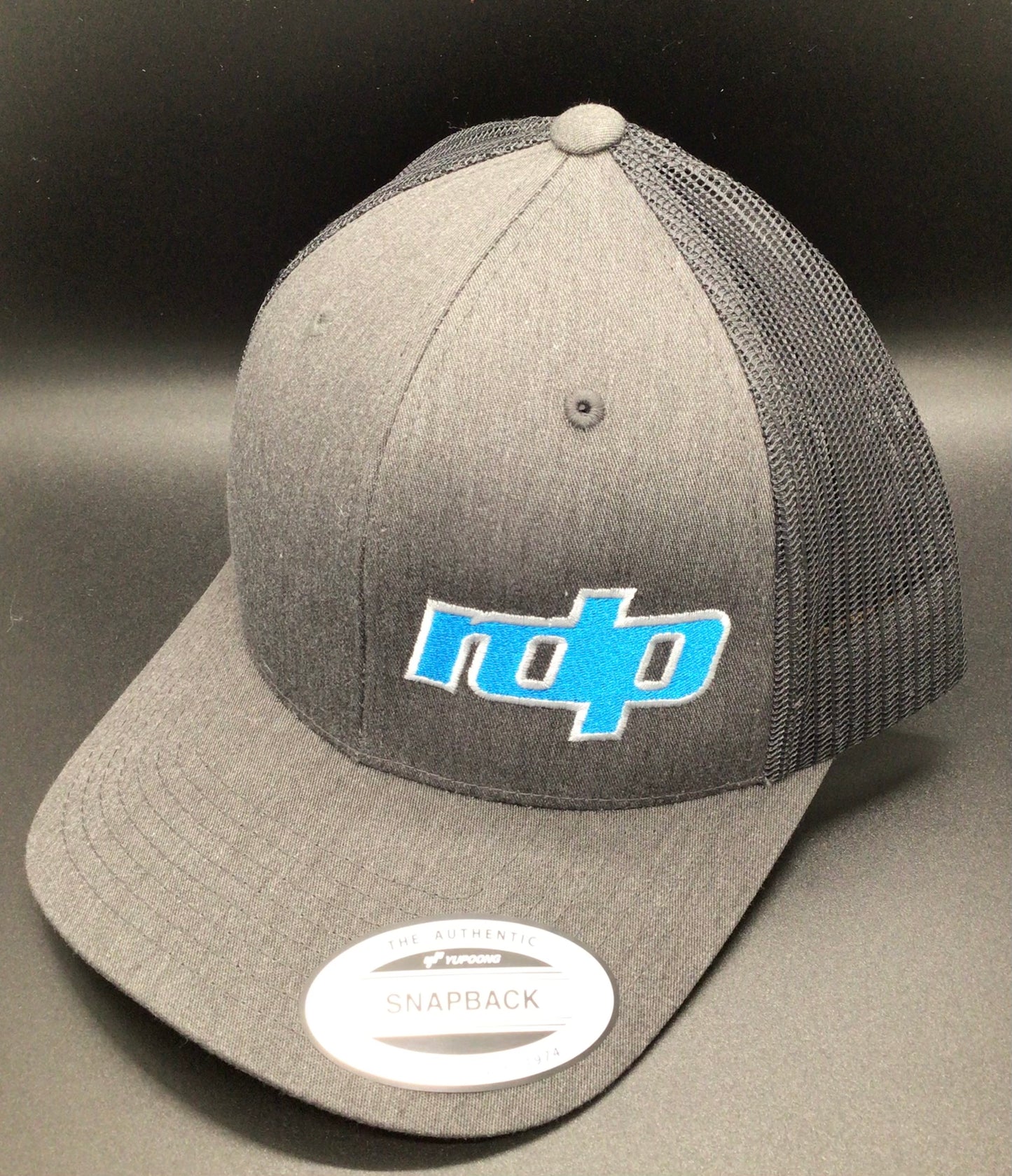 Authentic Snapback- Charcoal Grey/Black Mesh