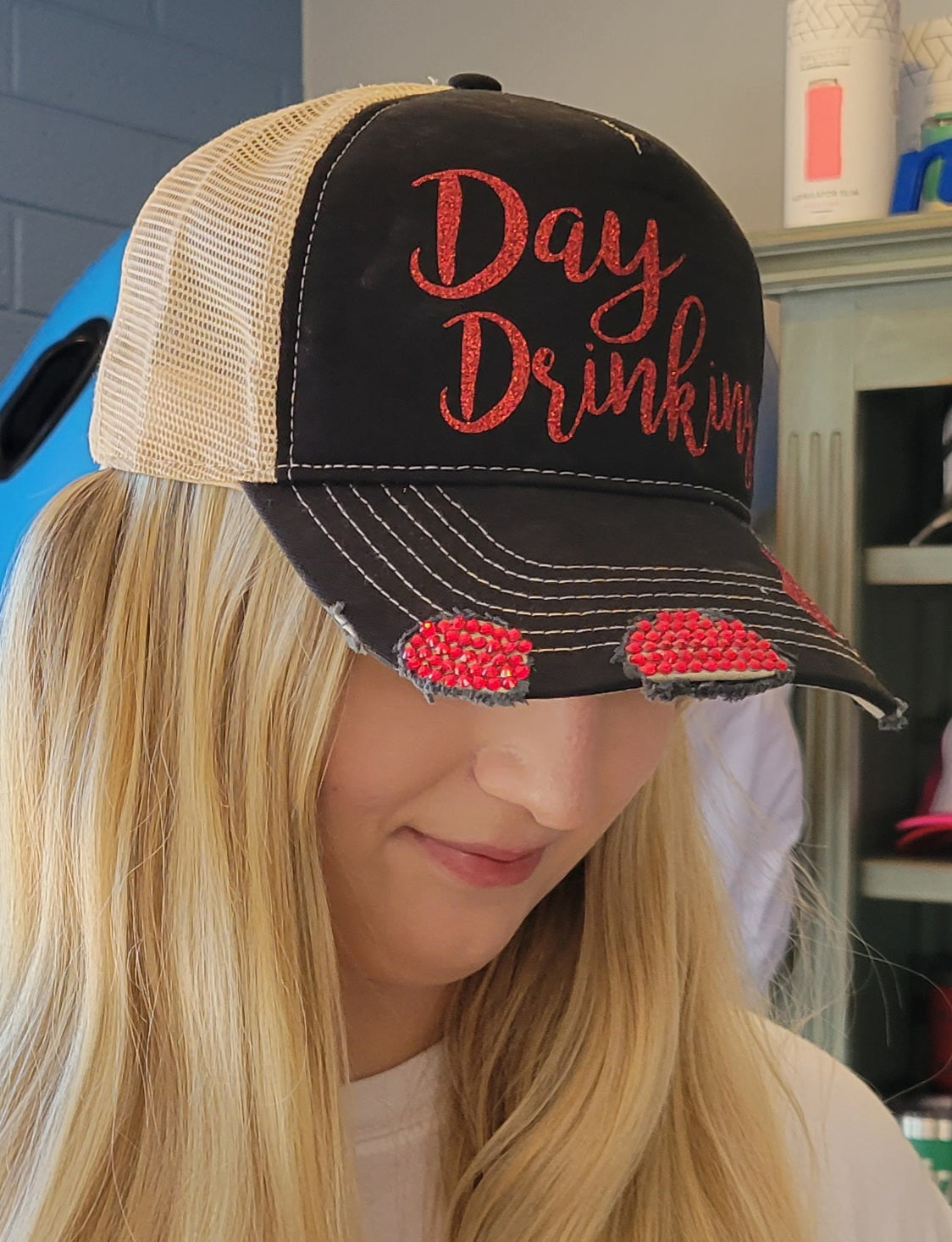 Women's *BLING* in Any Design on our Distressed Snapback Hat