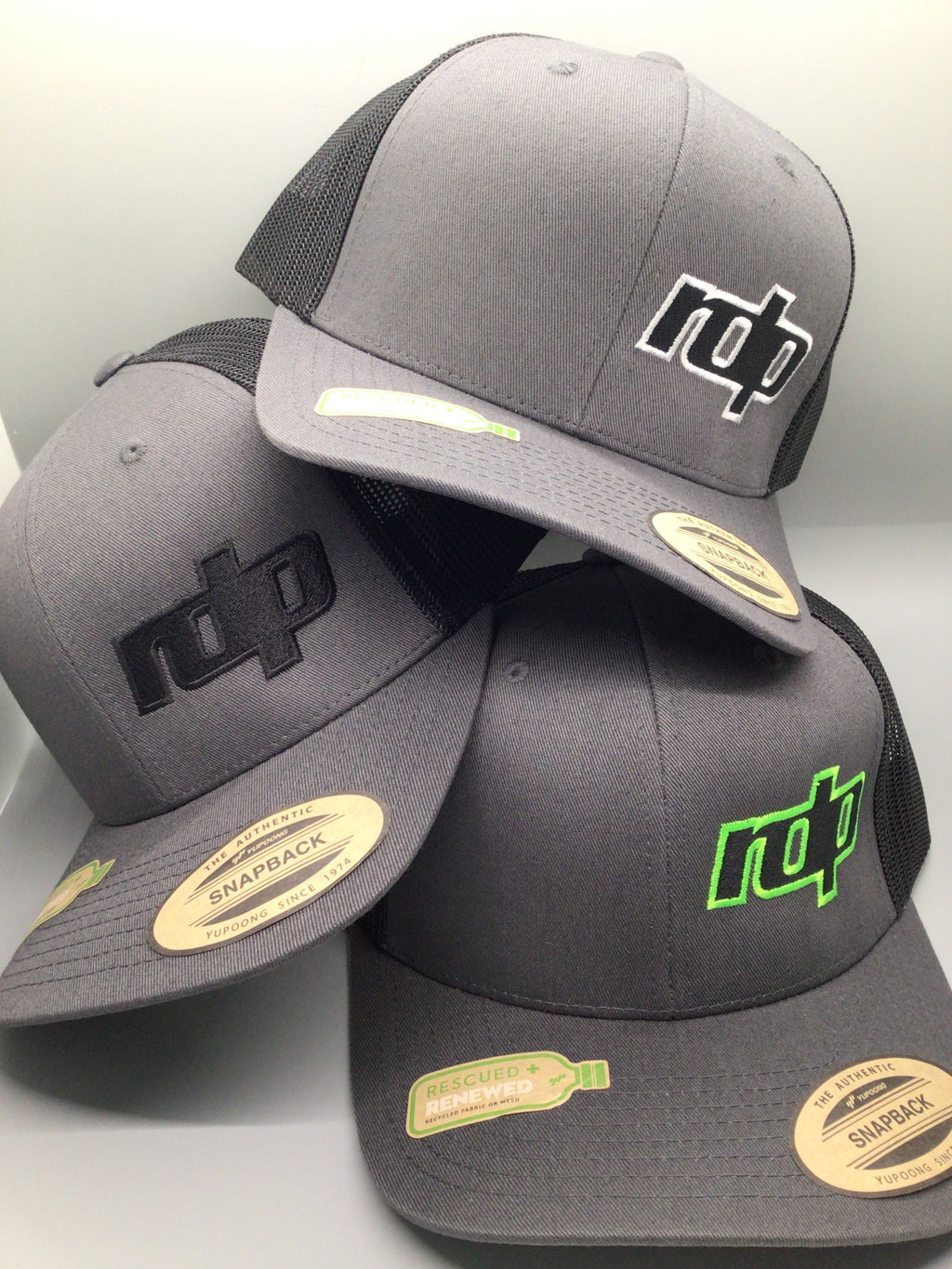 Authentic Snapback- Charcoal Gray/Black Mesh