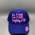 Womens "It's Fine, I'm Fine, Everything is Fine" Shimmer Hat