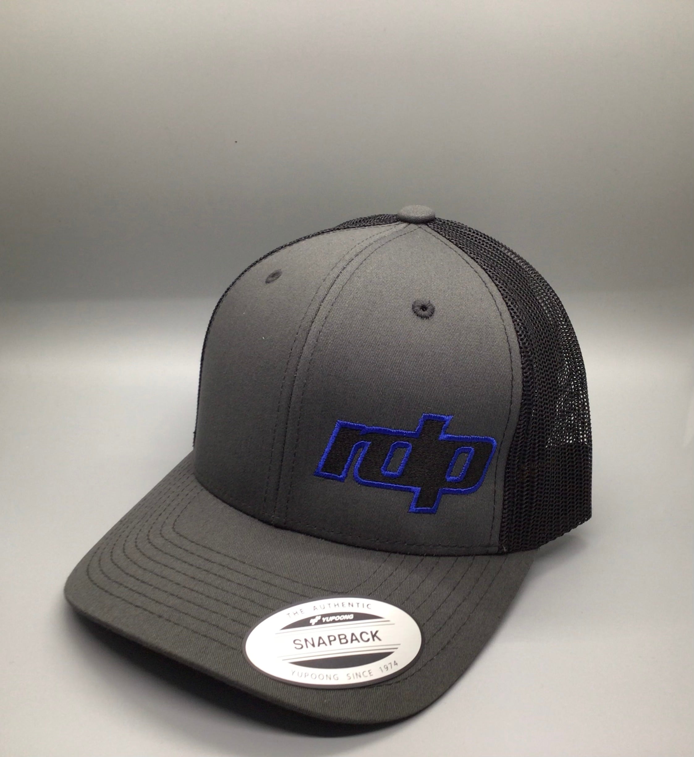 Authentic Snapback- Charcoal Gray/Black Mesh