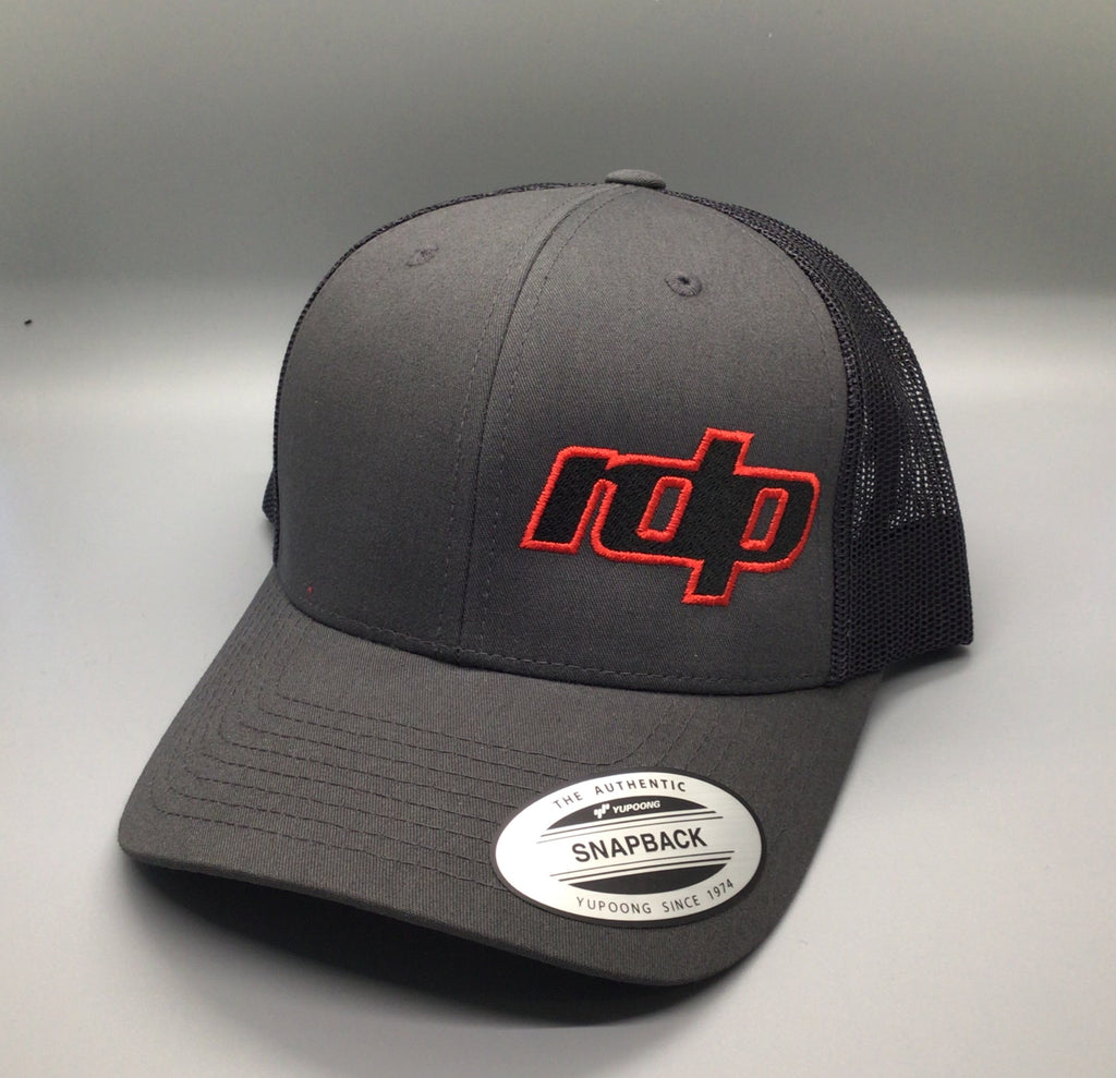 Authentic Snapback- Charcoal Gray/Black Mesh