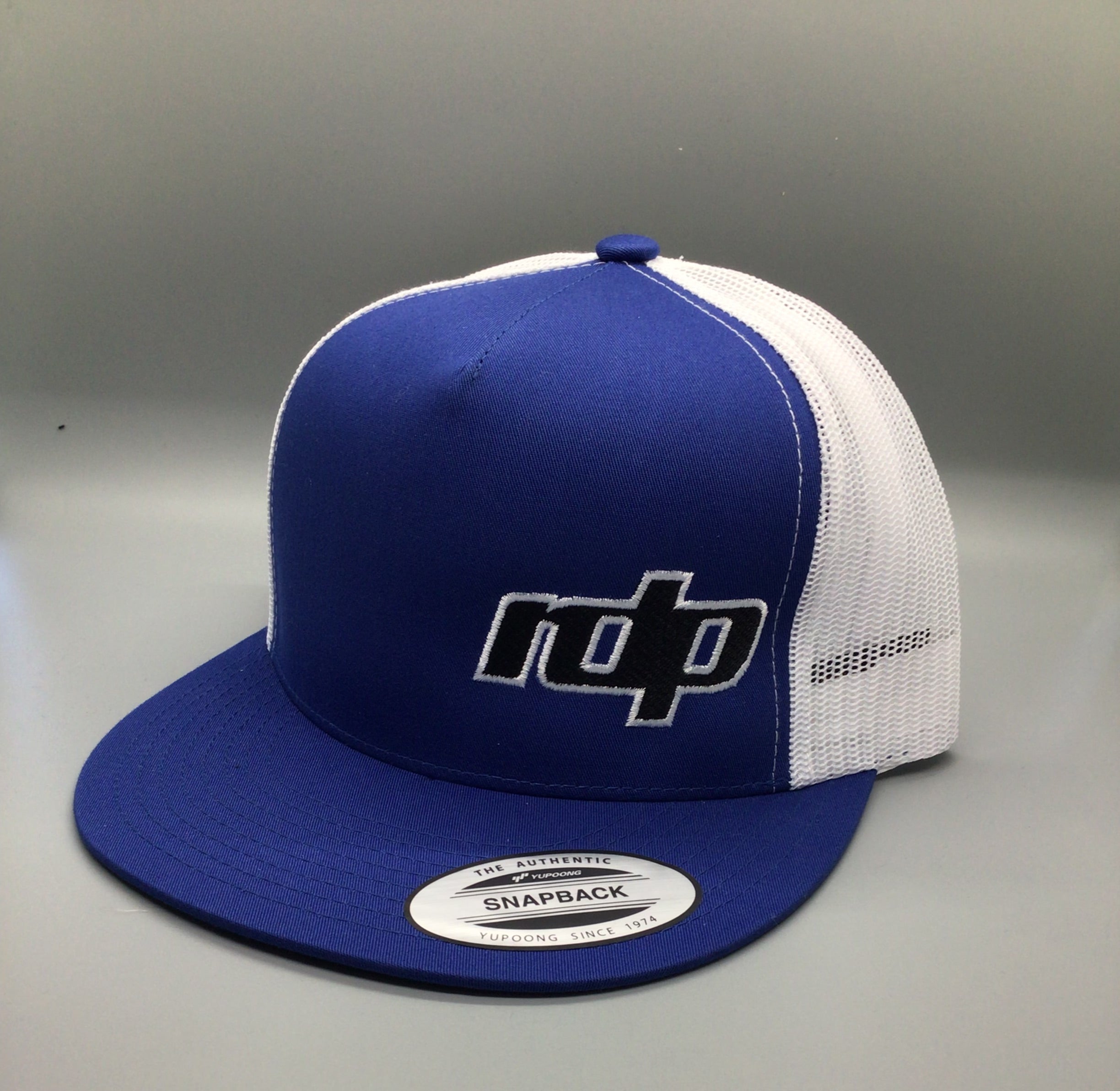 Authentic SnapBack Flatbill Blue/White Mesh