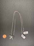 28MM Sterling Silver w/Diamond Necklace