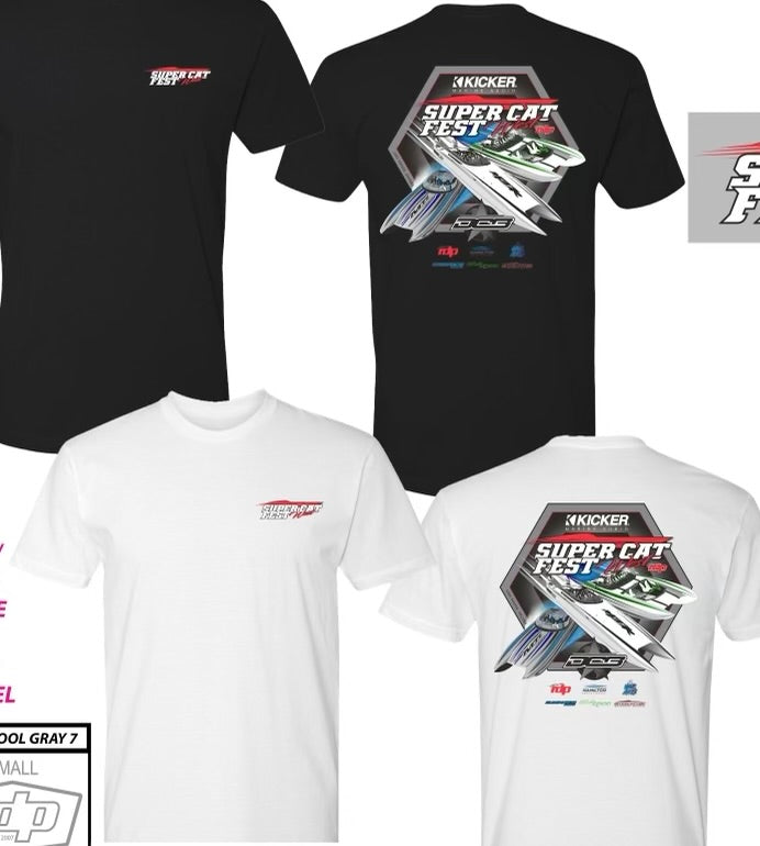 Super Cat Fest West Men's Black, White or Grey Tee