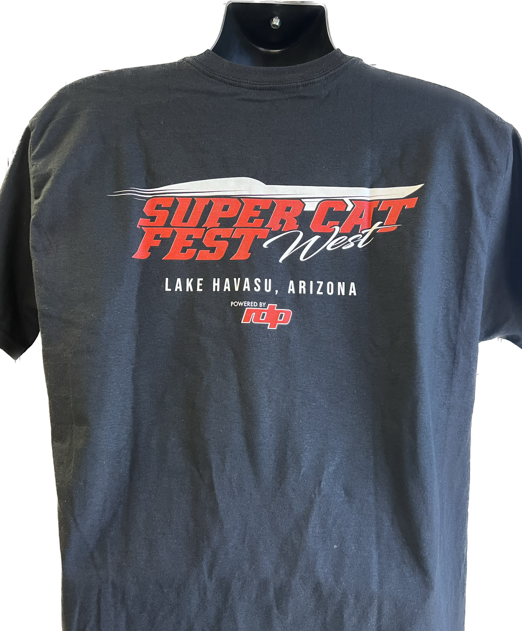 Super Cat Fest West Men's Black Boat Decal Tee