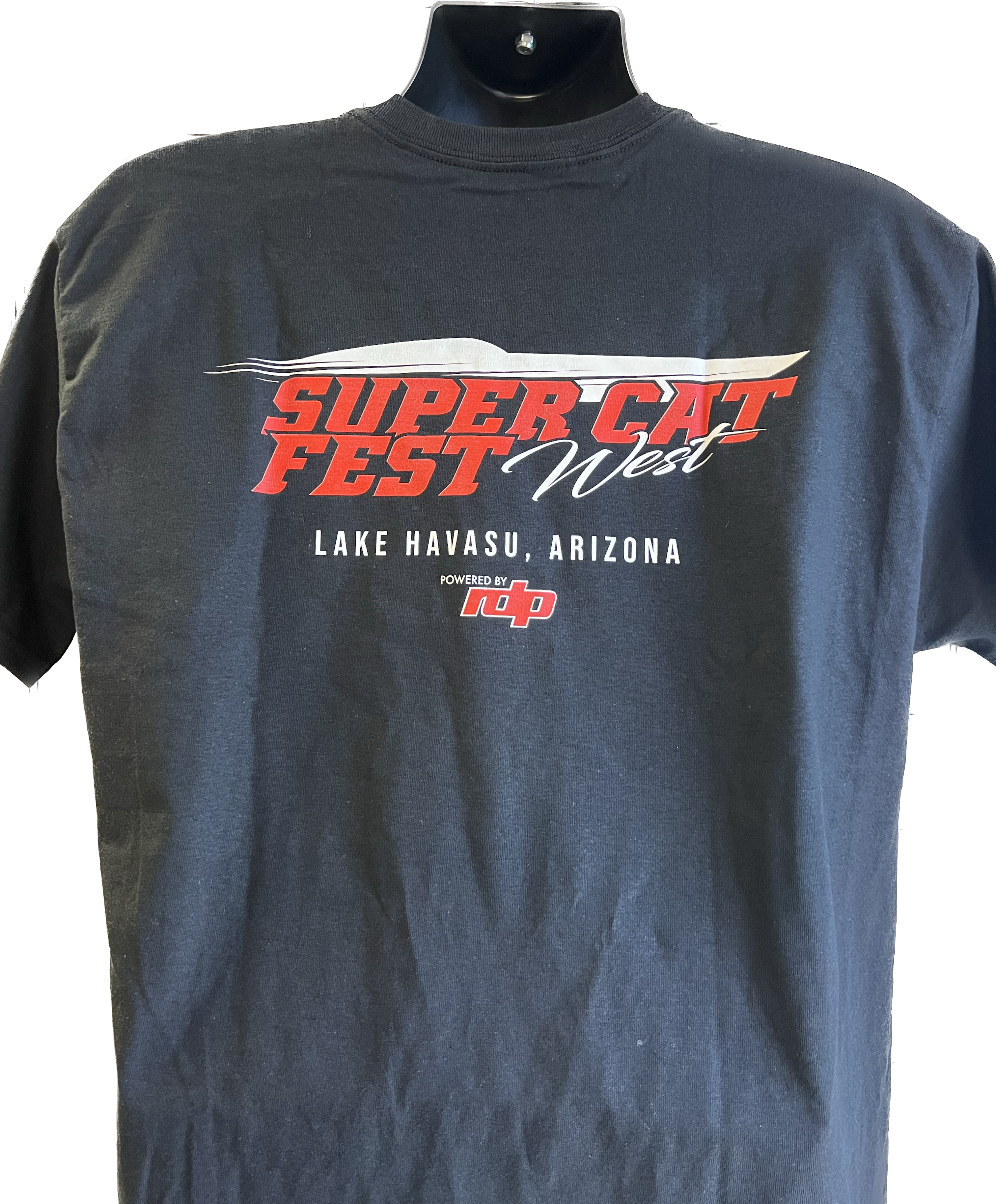 Super Cat Fest West Men's Black Boat Decal Tee