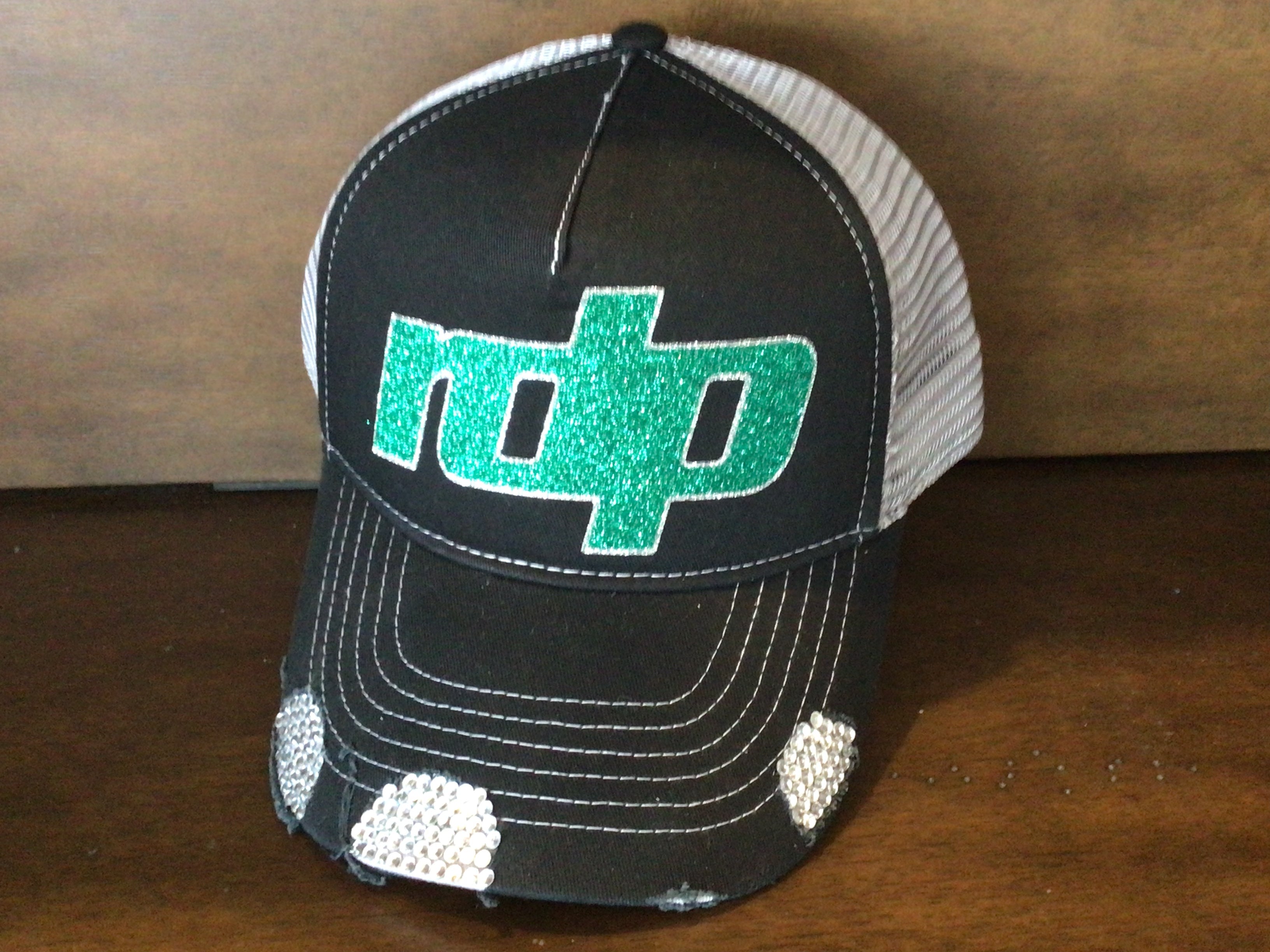 Women's  'RDP' BLING Distressed Snapback Hat