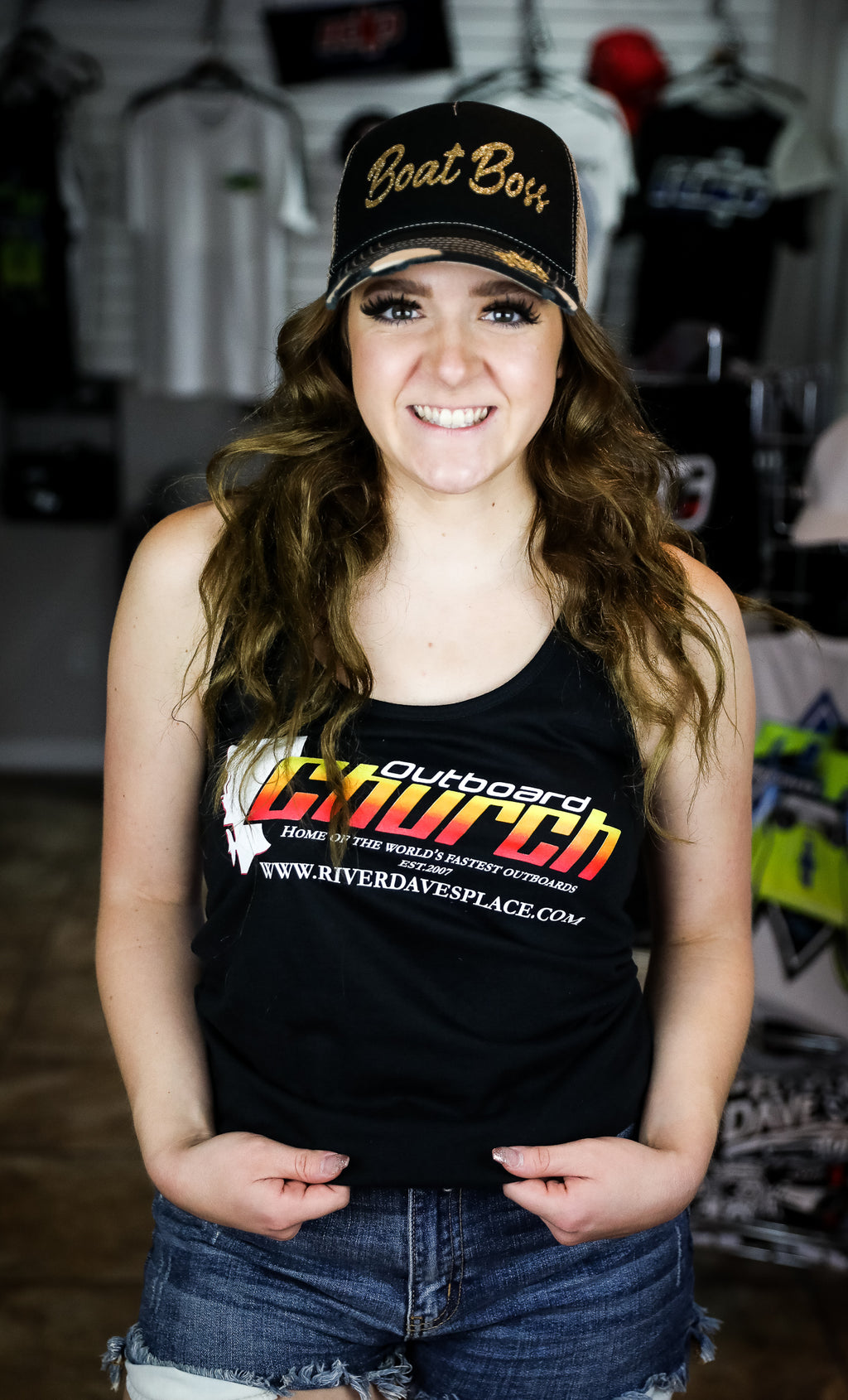 Outboard Church  -Women's Tank (Black)