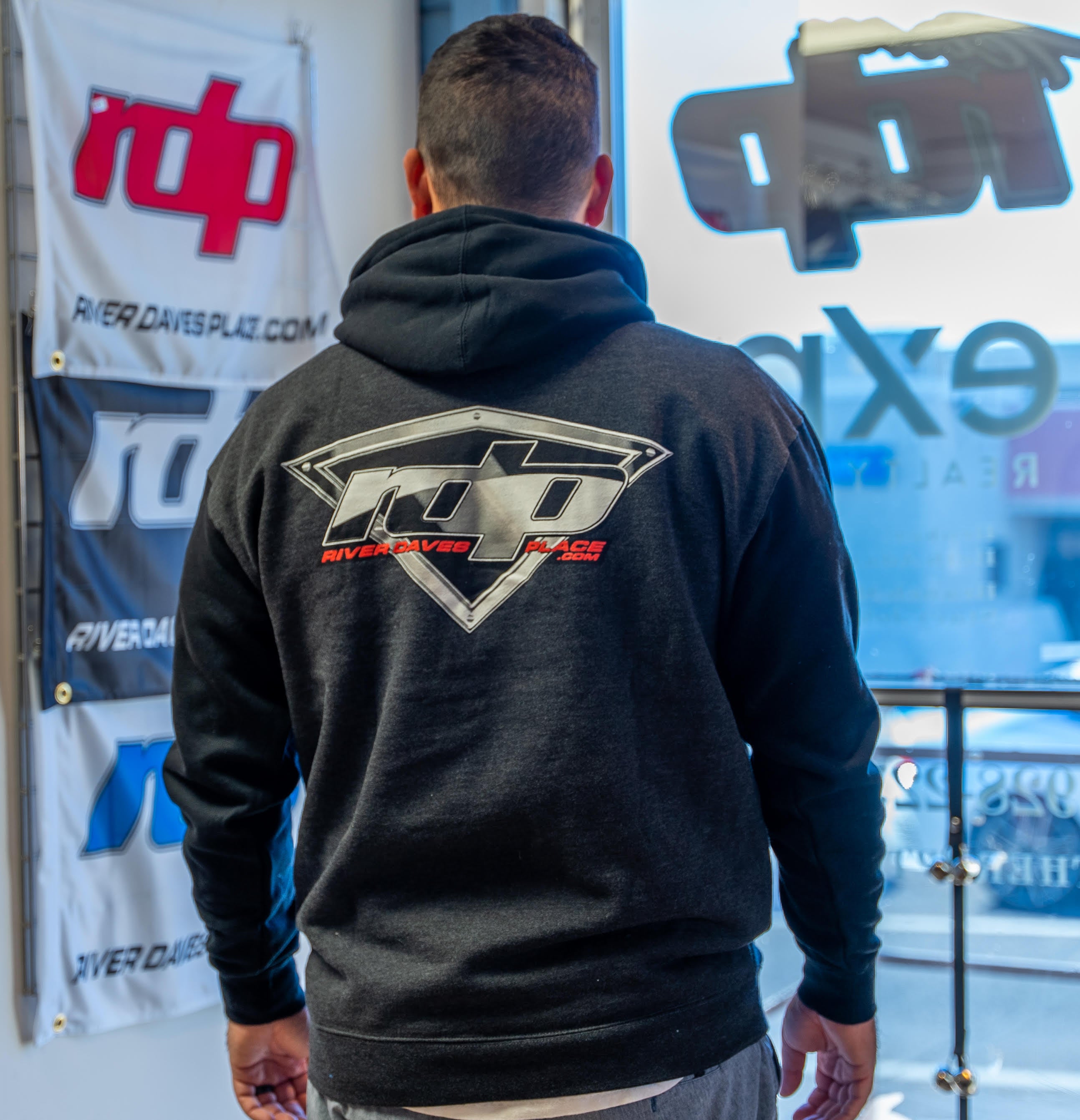 White logo 2-Tone Pullover Hoodie