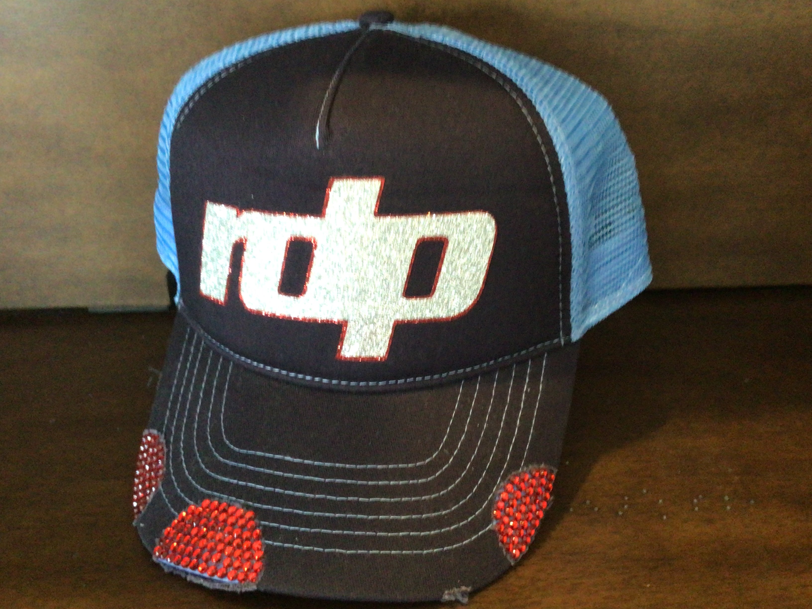 Women's  'RDP' BLING Distressed Snapback Hat
