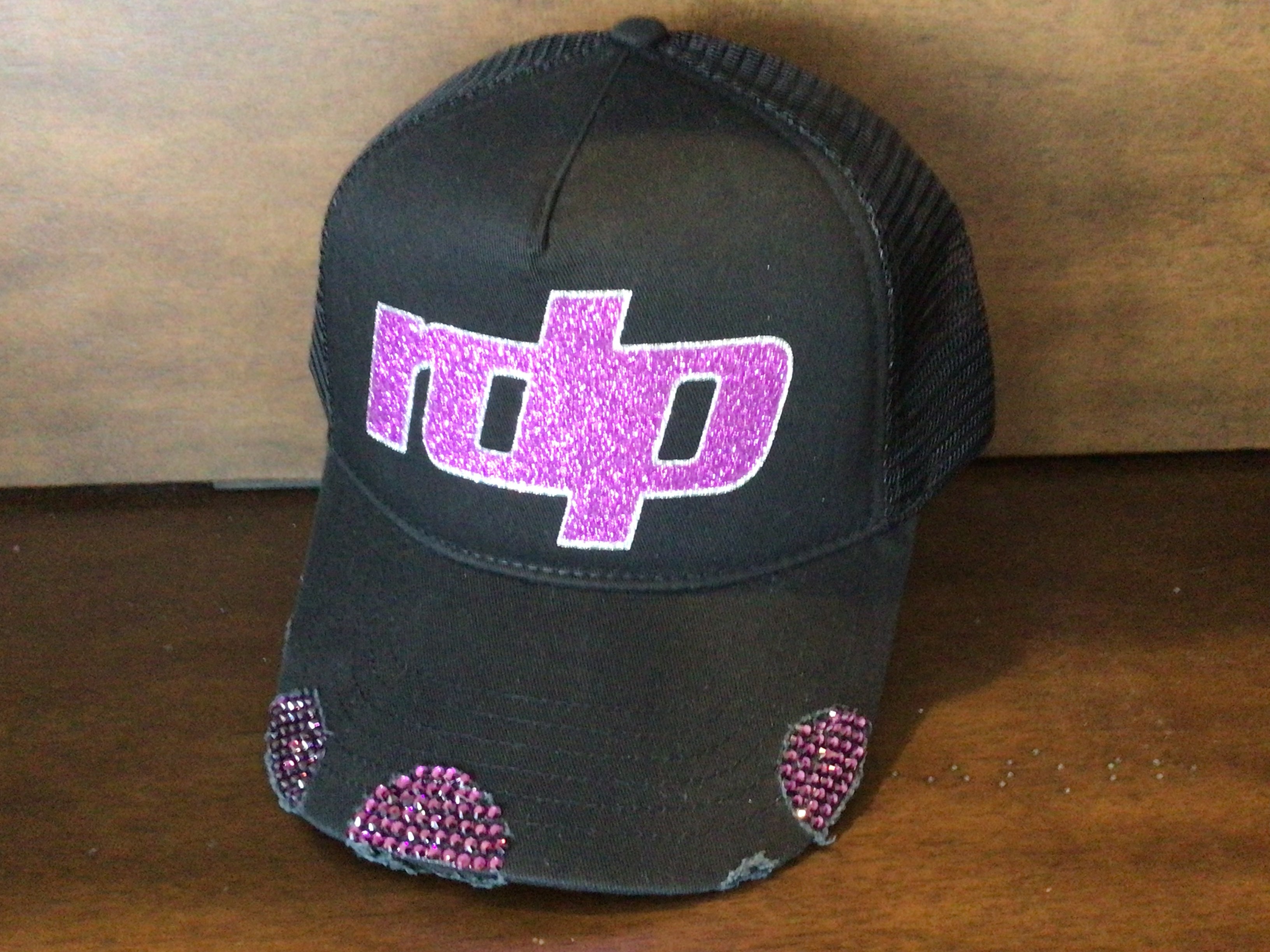 Women's  'RDP' BLING Distressed Snapback Hat