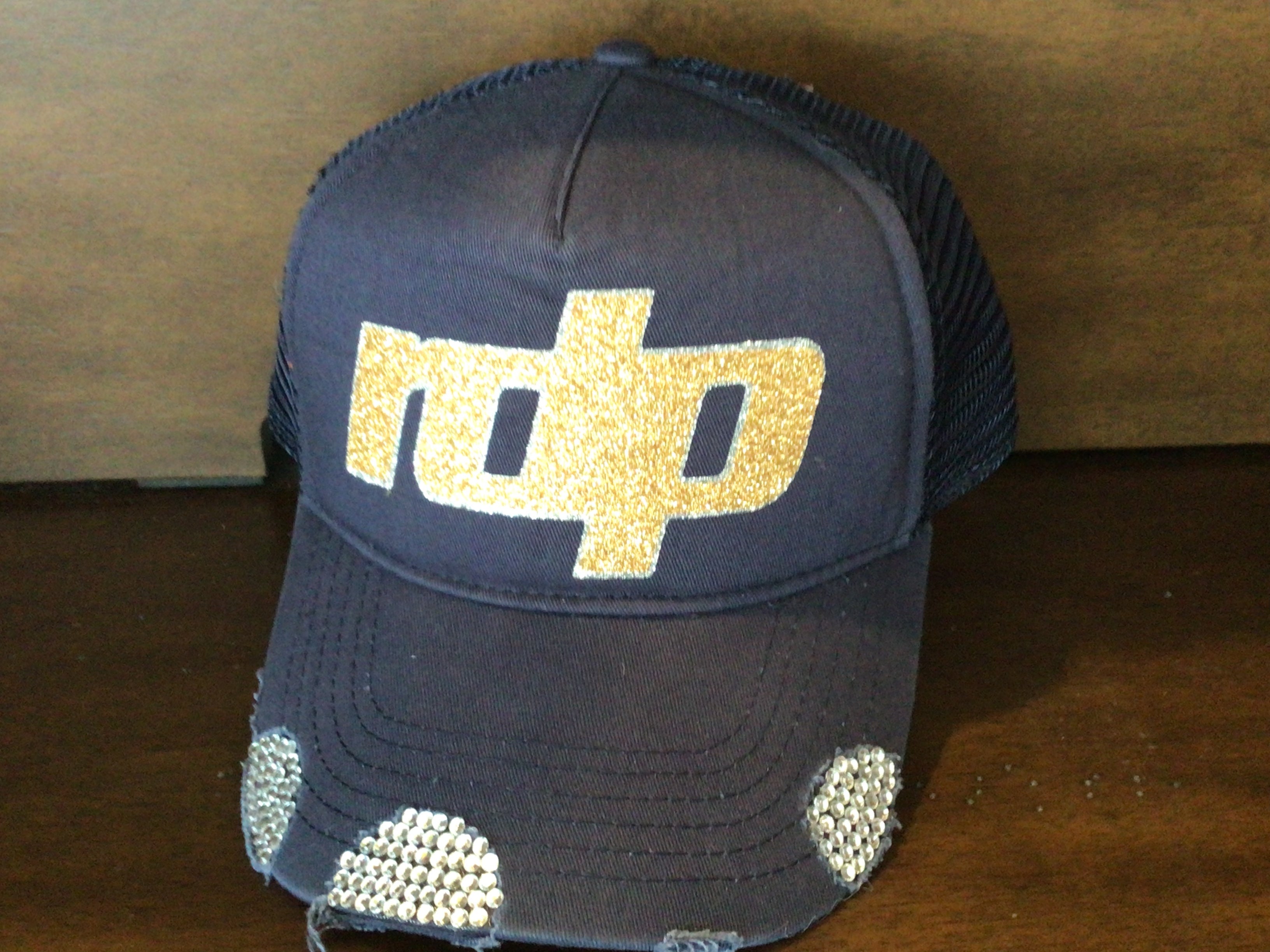 Women's  'RDP' BLING Distressed Snapback Hat