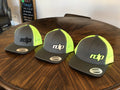 Authentic Snapback- Charcoal Grey/Neon Green Mesh