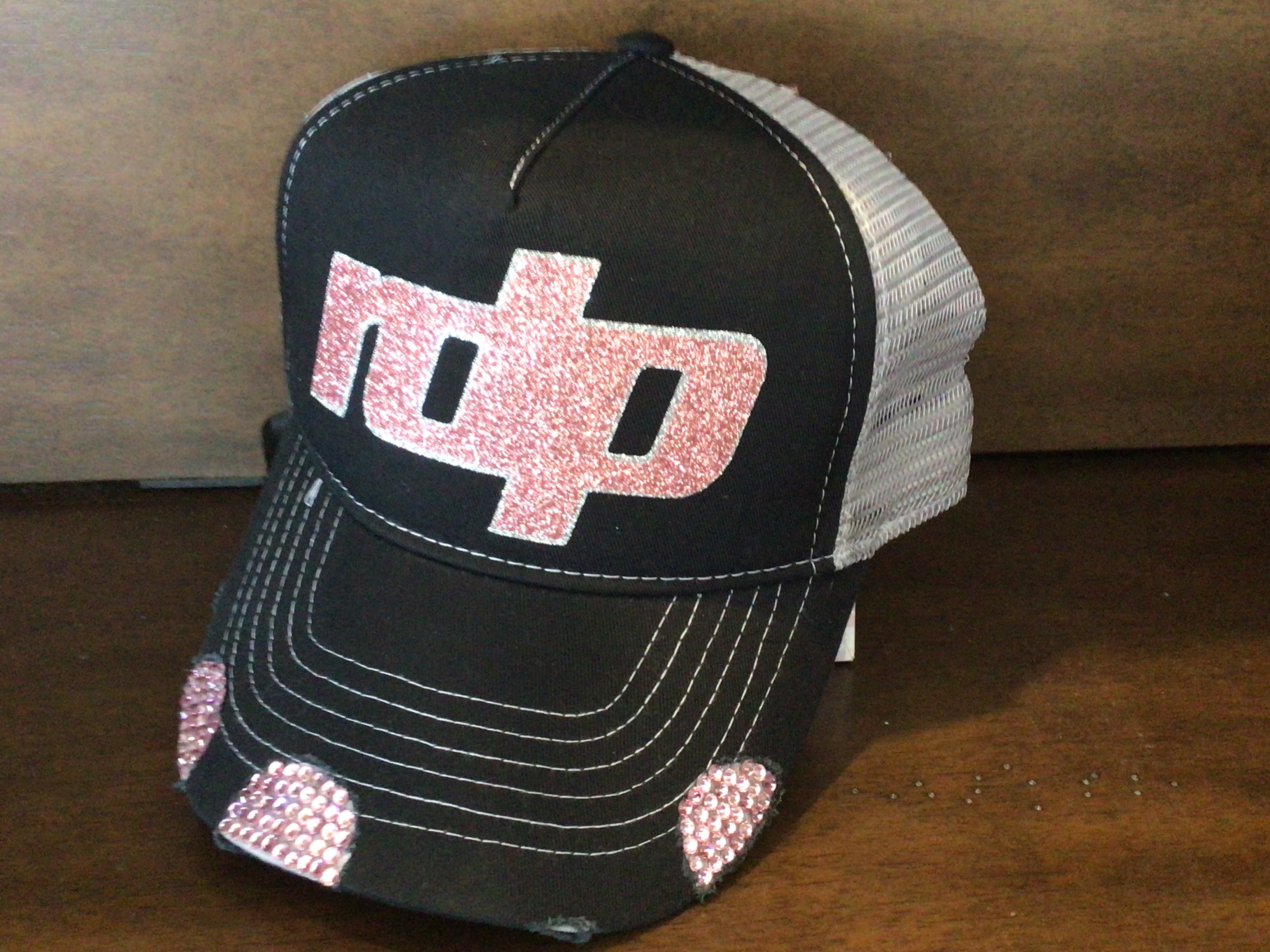 Women's  'RDP' BLING Distressed Snapback Hat