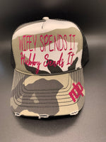 Women's 'Wifey Spends It Hubby Sends It' Shimmer Snapback