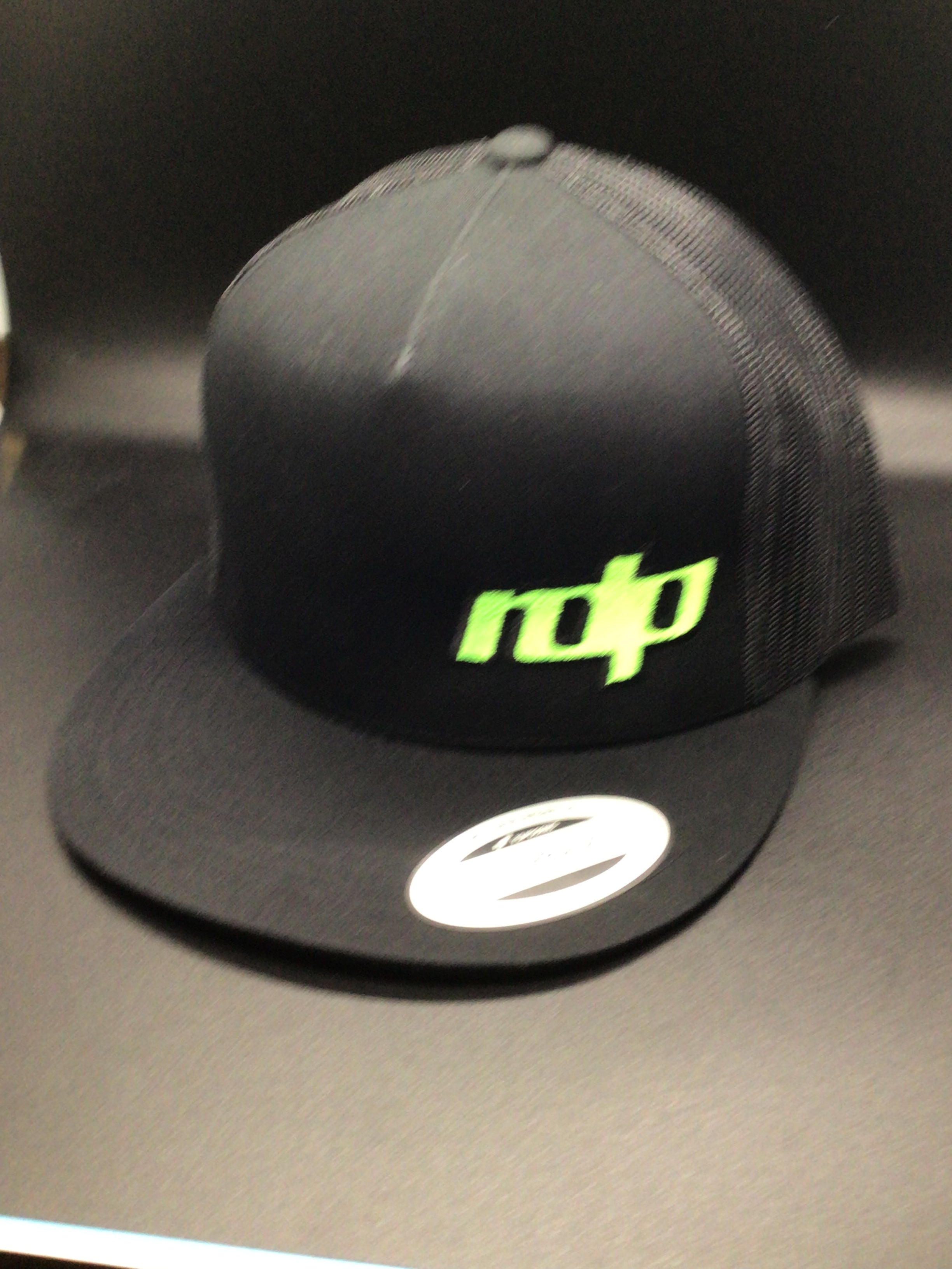 Authentic Snapback Flat Bill-Black/Black Mesh