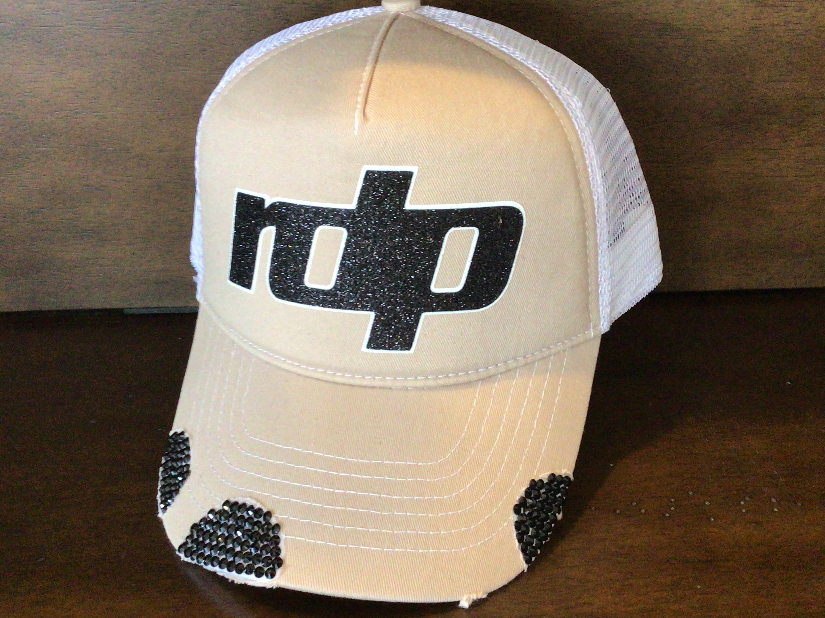 Women's  'RDP' BLING Distressed Snapback Hat