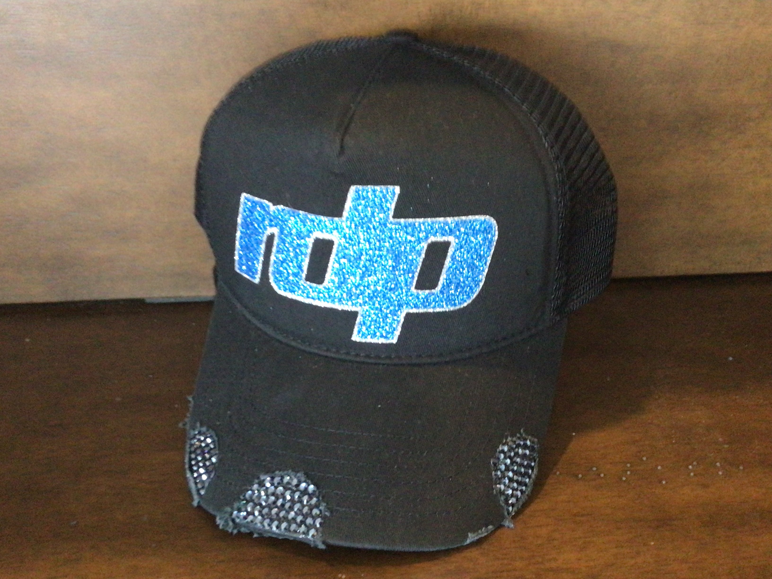 Women's  'RDP' BLING Distressed Snapback Hat
