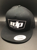 Authentic Snapback Flat Bill-Black/Black Mesh