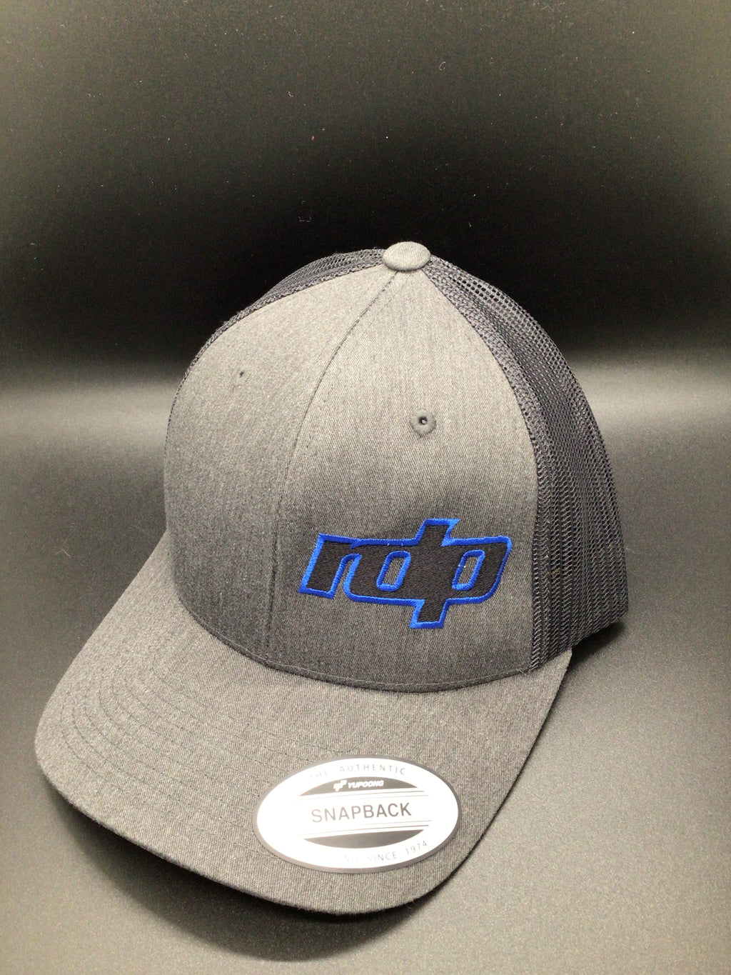 Authentic Snapback- Charcoal Grey/Black Mesh