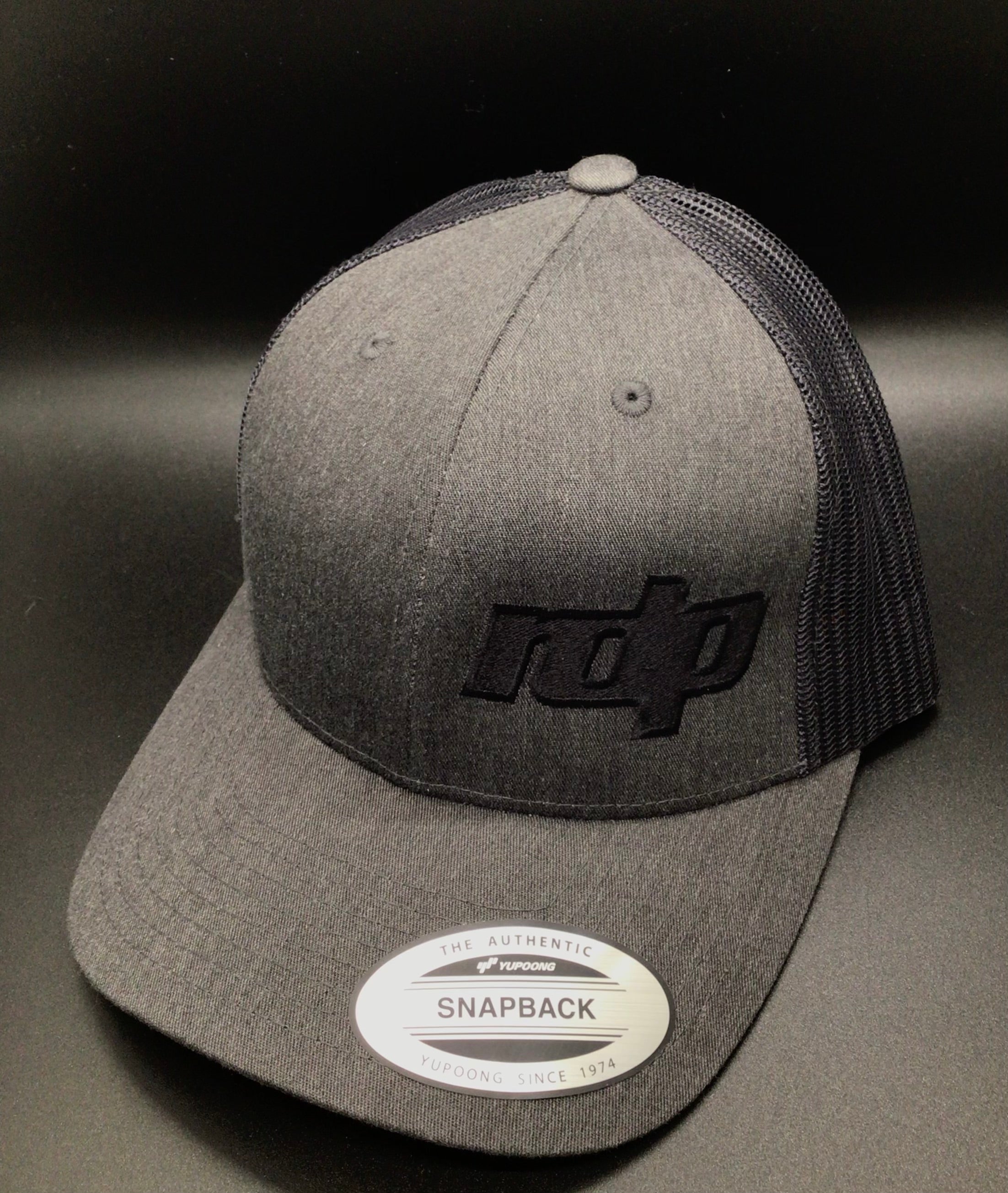 Authentic Snapback- Charcoal Grey/Black Mesh