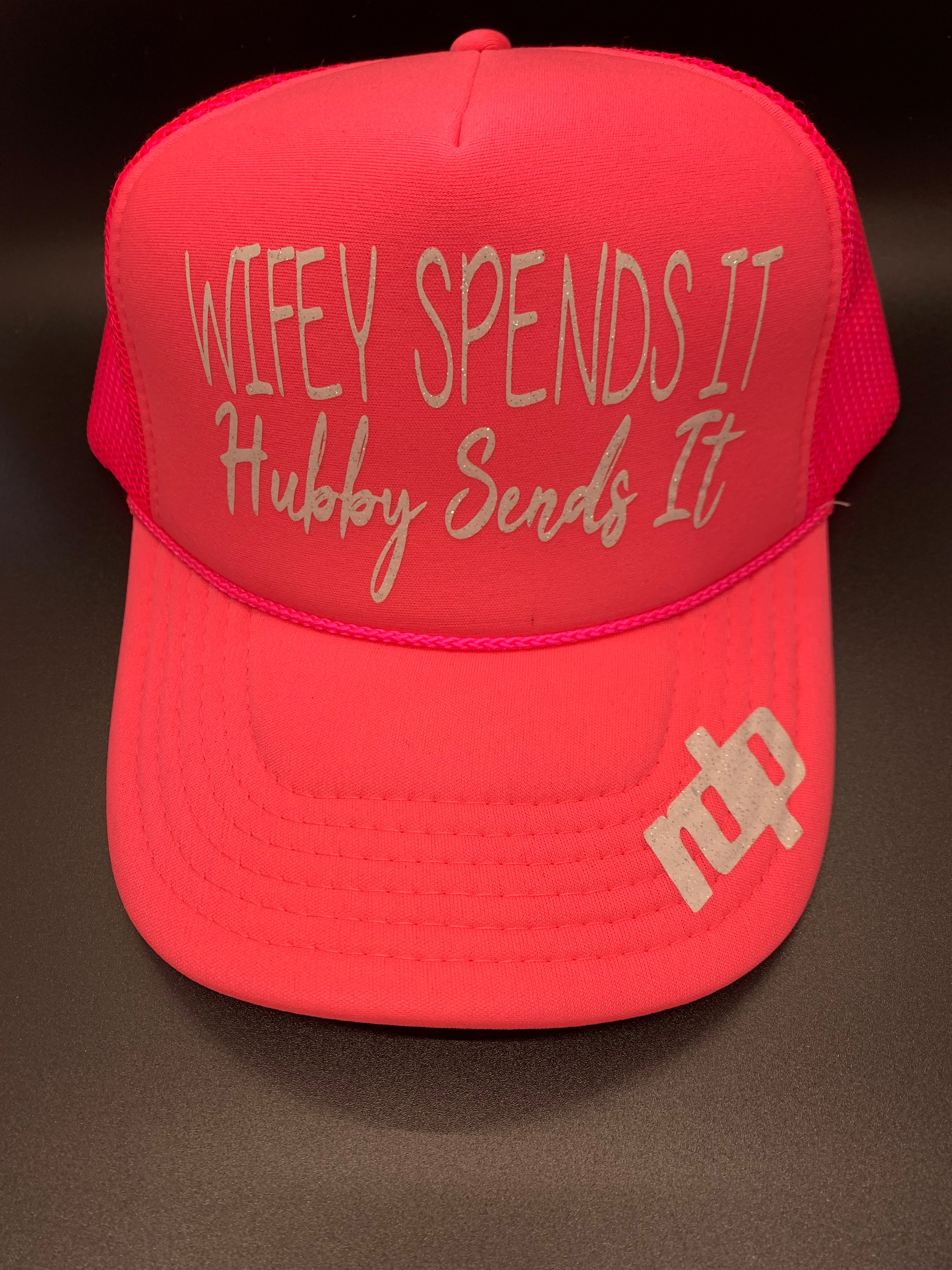 Women's 'Wifey Spends It Hubby Sends It' Shimmer Snapback