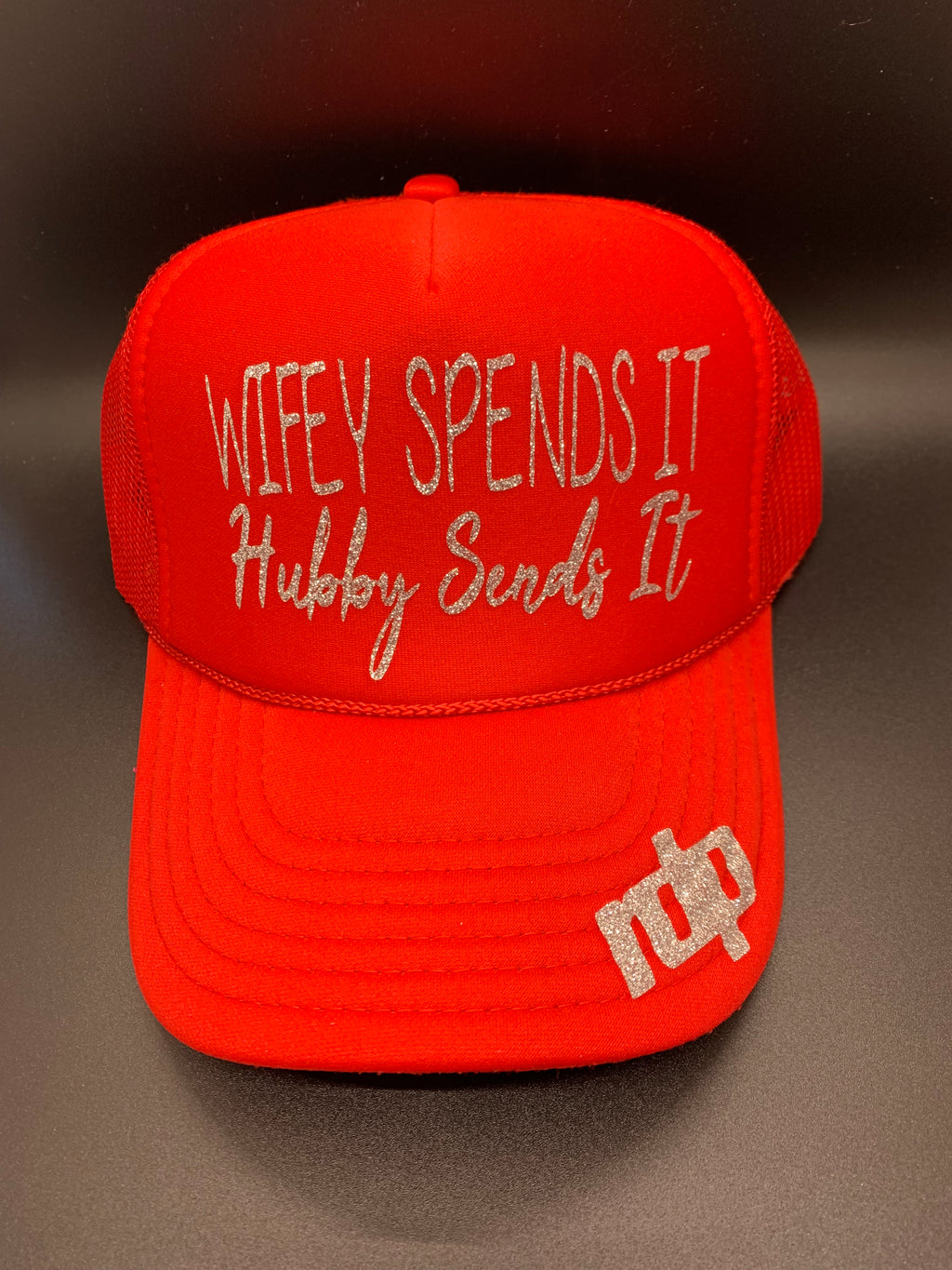 Women's 'Wifey Spends It Hubby Sends It' Shimmer Snapback