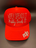 Women's 'Wifey Spends It Hubby Sends It' Shimmer Snapback