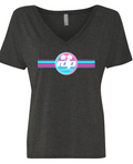Women's Neon Design Dark Heather V-Neck