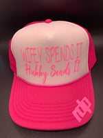 Women's 'Wifey Spends It Hubby Sends It' Shimmer Snapback