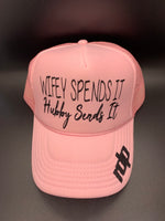 Women's 'Wifey Spends It Hubby Sends It' Shimmer Snapback