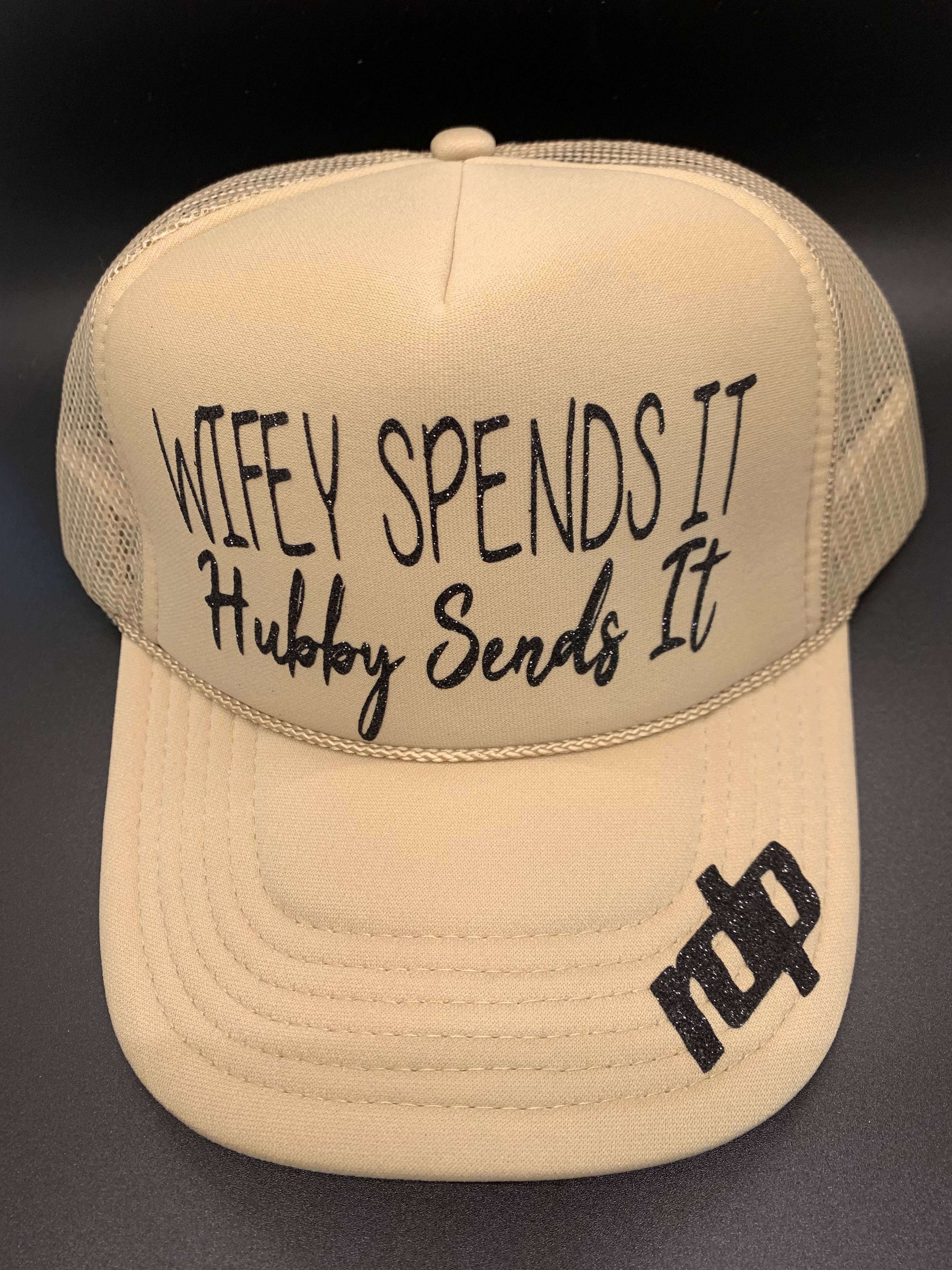 Women's 'Wifey Spends It Hubby Sends It' Shimmer Snapback